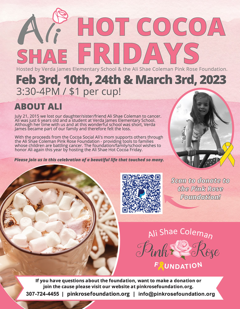 Hot Cocoa Social Ali Shae Pink Rose Foundation Fundraiser